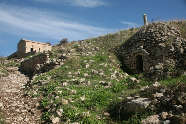 Acrocorinth - Ottoman building leading up to a Christian church